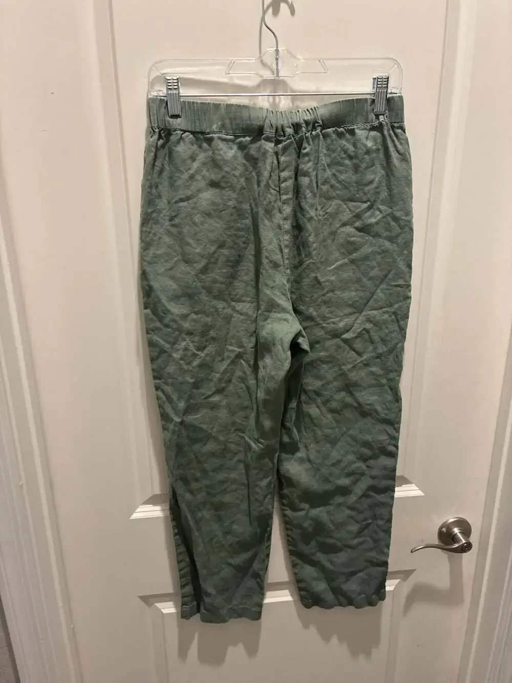 Quince 100% Linen Pull-On Pants Green Size S